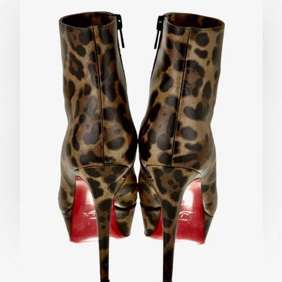 Christian Louboutin animal Leo print kid leather ankle platform bootie. EU36 - Picture 5 of 9